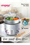 RC 2802 1.5L 500W Rice Cooker Automatic Keep Warm Glass Lid Steamer Aluminium Pot Handle