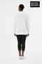 Women's Plus Size Crew Neck Sleeves and Hem Ribbed Slim Sweatshirt Spr26Bswk956 - 3