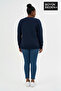 Women's Plus Size New York Printed Bisilet Collar Slim Sweatshirt Spr26Bswk956-5 - 3