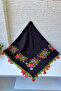 Handcrafted Writing Grape Embroidered Scarf Cheesecloth Dowry Holder - 3