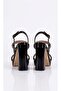 Platform Sole Thick High Heel Patent Leather Stone Evening Dress Shoes - 6