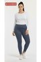 Women's Plus Size Underwear Fleece-Lined Cotton Flexible Thermal Mesh Underwear Bottom Leggings 75-115 kg Compatible Blue