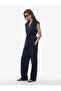 Linen Look Sleeveless Blazer Vest with Tie Detail and Pockets - 3