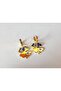 Evil Eye Bead Detailed Number Section Steel Clover Earrings - 5