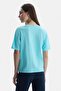 SANCHEZ Blue Crew Neck Printed Standard Fit Women's T-Shirt - 3
