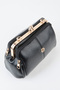 Women's Butterfly Black Handbag with Gold Accessories, 4 Compartments, Zipper Closure, Handbag and Shoulder Bag - 5