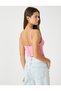Crop Bustier Thin Strap Underwire Look - 4