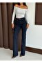 Women's High Waist Spanish Leg Navy Jeans - 3