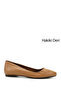 Women's Light Tan Pointed Toe Flat Sole Genuine Leather Ballerinas