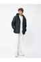 Puffer Jacket with Hooded Zipper Pocket Detail - 2