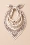 Women's Cream Burgundy Bandana Patterned 70X70 cm Satin Scarf, Square Neck Scarf, Hair and Bag Accessory