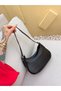 Women's Baguette Bag Soft Leather Look Zippered Minimal Shoulder Bag