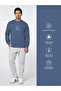 The Calm Blue Cotton Sweatshirt with Relaxed Fit - 4