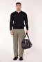 Men's Pleated Draped Wide Leg Khaki Baggy Pants
