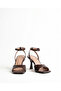 Nuit Éternelle Brown Heels Sandals Ankle-Tie |   8 cm Heel |   Patent Leather |   Orthopedic Sole - 4