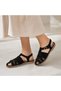 Genuine Leather Black Suede Comfortable and Stylish Women's Sandals - Elegance Is Always with You - 6