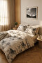 Cotton Collection Double Duvet Cover Set Grave - 2