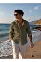 Men's Cotton Linen Shirt Comfortable Fit Summer Shirt - 4