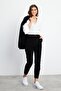 Women's Norah Velvet Pants with Elastic Waist - Black
