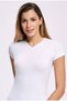 Women's Lycra V-Neck Women's T-shirt White - 3