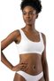 Camisole Wide Strap Padded Women's Bustier White Ribbed Gathering Effect Daily Comfort - 3