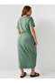 Plus Size Knitted Dress with Tie Detail - 3