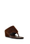 Women's Brown Wedge Heeled Suede Leather Slippers 26Sfd203310 - 8