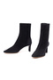 Women's Black Zippered Short Heeled Suede Leather Boots 25Afd121510 - 3