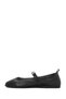 Women's Black Buckle Shoes, Leather Ballerinas 26Pfd200118 - 3
