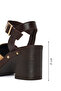 Women's Beige Ankle Buckle Thick Heeled Suede Leather Sandals 26Sfd240310 - 4