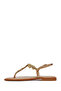 Women's Tan Ankle Buckle Leather Flip-Flop Sandals 26Sfd483014 - 4
