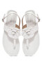 Women's Cream Flower Detailed Flip Flops Sandals 25Sfe 401218 - 7