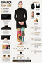 Florin Patterned Full Hijab Swimsuit with Wide Leg Pants Black - 25638-25