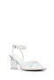 Women's White Ankle Buckle Stone Transparent Thick Heeled Shoes Sandals 25Sfe481714 - 7