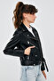 Newage Women Black Slim-Fit Biker Leather Jacket 22Wgd5983U5 - 4