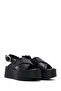 Women's Black Ankle Boots Buckled Platform Wedge Heel Pcs Leather Sandals 26Sfd207518 - 2