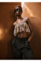 Animal Print Crop Blouse - 7