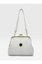 White Women's Scholarship 4-Compartment Adjustable Crisscross Straps Soft Faux Leather Shoulder and Crossbody Bag - 3
