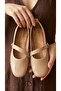 Women's Mink Drop Buckle Patent Leather Ballerinas 1cm Bynddam01