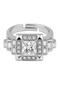 Diva Charm Kadı Square Baguette Ring