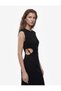 Bürümcük Fabric Textured Sleeveless Crew Neck Long Dress with Window Detail - 2