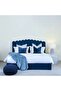 Anna King Bed Velvet Blue 180x200 Cm - 2