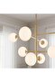 Ravelo 8-light G9 Opal Glass Pendant Lamp 74x123cm - Golden Bronze - 3