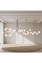 Ravelo 5-light G9 Opal Glass Pendant Lamp 85x177cm - Golden Bronze - 5