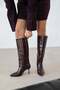 Clara Women's Wrinkled Leather Boots Brown - 3