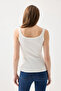 Thin Strap Basic Cotton Undershirt - White - 4