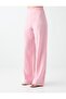Pink 100% Linen Regular Leg Regular Waist Long Trousers - 6
