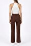 Women's Slit Palazzo Pants in Coffee Color - 5