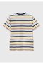 Boy's Colorful Mix Multi-Color Logo Embroidered Striped T-Shirt - 2