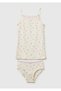 Girl's Mix Printed Ribbed Tank Top and Panties Set